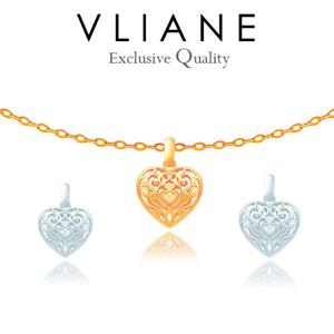 [브리앙] 18K 당초문양 하트 목걸이 Small (금목걸이,선물)