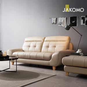 [자코모] 디얼스 3인 천연면피 소가죽소파+스툴