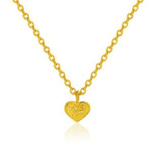 [한국금다이아몬드] 여자 순금 목걸이 체인 샌딩 하트 24K 3.75g 18K장식