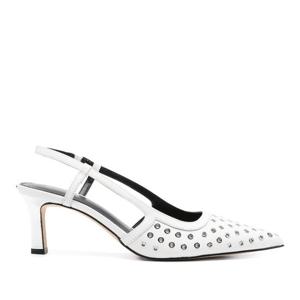 마이클코어스 포인티드 토 메탈 아이렛 슬링백 펌프스 40R5ALMP