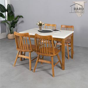 라로퍼니처 알토 1200 천연 대리석 4인 회전의자 식탁 세트 (식탁+의자4)