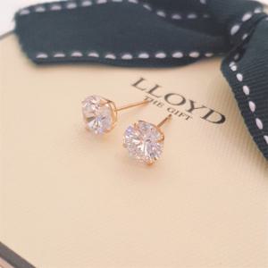 [GB] 7mm 라운드 큐빅 14k 골드 귀걸이 LPFL1A07G