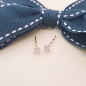 [GB] 3mm 라운드 큐빅 14K골드 귀걸이 LPFL1A03G