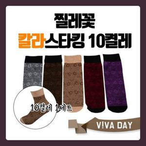 VIVADAY-B08 칼라 발목스타킹 10켤레
