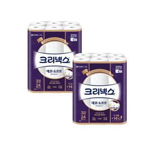 [크리넥스] 데코앤소프트 28m 24롤 x 2팩 3겹 화장지