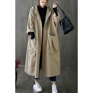 G125798_(빅사이즈) 오버핏 후드롱코트 야상점퍼 바람막이