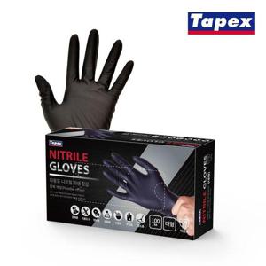 C7_테이팩스 요리용 작업용 니트릴장갑 100매 대형 블랙