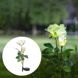 화이트장미꽃 태양광충전 LED 정원램프 정원등 가로등