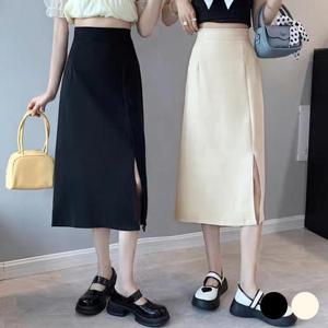 앞 트임 허리밴딩 스커트 USD-347