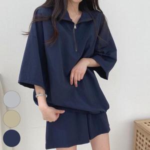 빅사이즈사랑해요 R045L404 플레인아노락집업투피스 DK