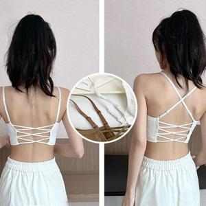 [와이에스몰] 캡 내장 브라탑 끈조절 크롭 탑 끈 나시