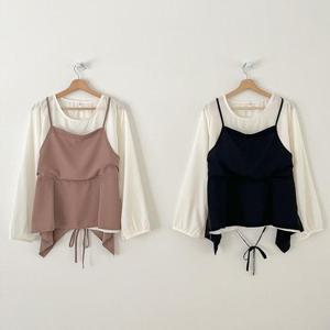 빅사이즈레이어드 S568L408 헤이쥬뷔스티에블라우스 GO