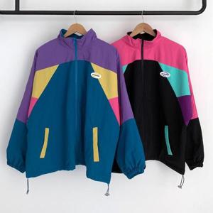 빅사이즈배색자켓 S607L409 더블배색뉴트로바람막이 PO