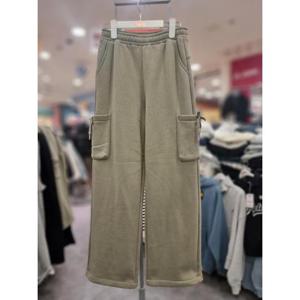 주)소이 세이브존01 겨울 여아 셋업 카키 와이드 카고 기모바지 24W0255