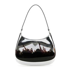 프라다 실버 가죽 클레오 숄더 백 1BC499VOO32C34 F0118