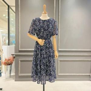 [아니베에프]A55WOP500_잔 무늬  반팔 쉬폰 원피스