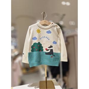 블루독베이비 10 25FW가을신상 (CR)코튼 컬러블럭 베이직 가디건 (45A1430001)