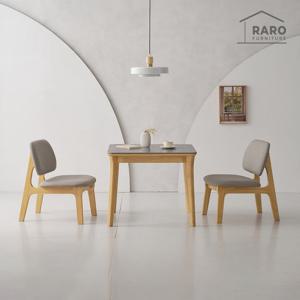 라로퍼니처 뉴턴 800 포세린 통 세라믹 낮은 2인 식탁 세트(식탁+의자2)