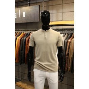 [빠니깔레]MARIO이태리직수입 헨리넥 순면원단 반팔면니트티 f-snit18