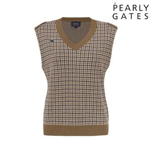 파리게이츠 (521D3SV281BG) 여성 체크 자카드 브이넥 니트 베스트