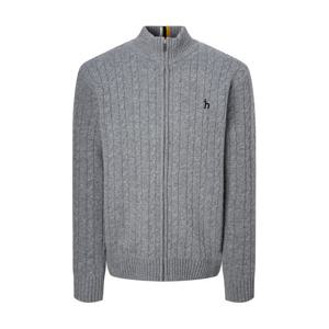 [헤지스]헤지스 그레이 짜임 울혼방 집업니트 WHSW4D328G2