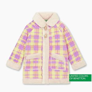 [베네통키즈]25FW 플리스 체크 무스탕 QACT04561