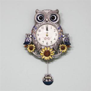해바라기부엉이-추 주석 무소음 벽걸이 벽시계 해바라기시계 부엉이시계 추시계 인테리어벽시계 벽걸이시계