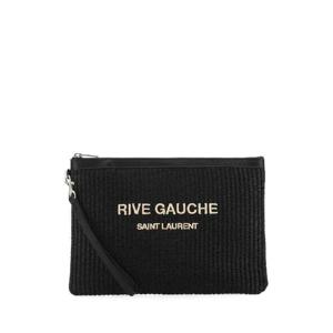 SAINT LAURENT 블랙 라피아 클러치 5813692M22E 1050