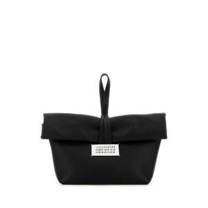 MAISON MARGIELA 블랙 가죽 종이 가방 파우치 SB2WD0082P6758 T8013