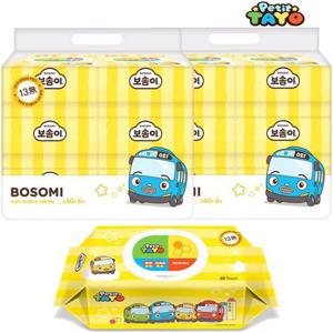 [땡큐온]보솜이 13무 안심 타요 아기물티슈 캡형60매 6입 x2개