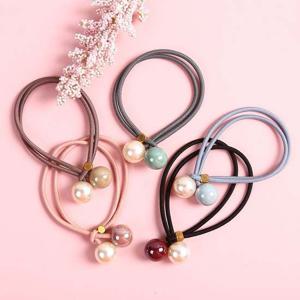 쌍방울 구슬 머리끈 헤어밴드