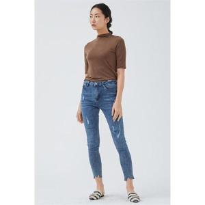 베이직 기본 반목폴라 티셔츠 브라운