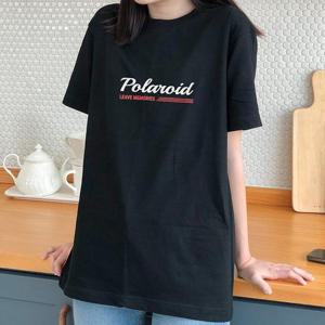 [험블스튜디오] 폴라로이드 심플 레터링 데일리반팔티 블랙