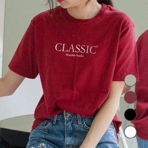 [험블스튜디오] 감성 레터링티 기본 여름여성반팔티