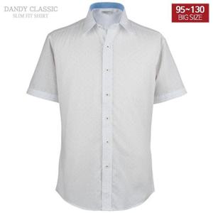 [95-130 빅사이즈] 반팔 화이트 슬림핏 와이셔츠 - 238