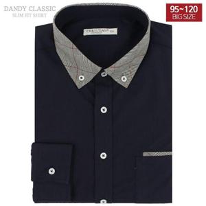 [95-120 빅사이즈] 클레릭 솔리드 남자 정장 와이셔츠 - 31