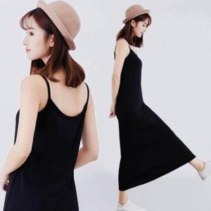 [에스이엔몰] 민소매 슬립 면 끈나시 롱 여름 120 원피스