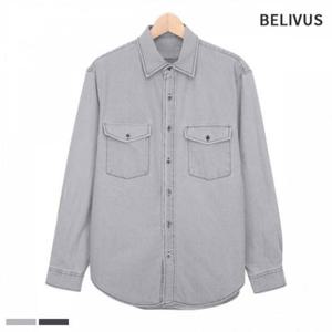 셔츠 카라 청남방 BOP093 긴팔 데님 남자