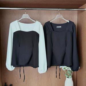 빅사이즈셔링블라우스 T006L410 마이포켓배색블라우스 YP