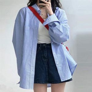 [프로셀러] F007296_클래식 오퍼핏 스트라이프셔츠 블라우스