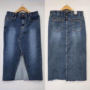 빅사이즈청치마 T197L411 세컨즈밴드컷팅청스커트 LO