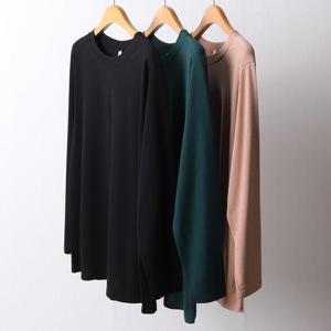 빅사이즈무지티 F498L411 무지절개라운드티셔츠 MN