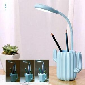 JU 충전식 선인장 테이블램프 LED 스탠드 연필꽂이 램프