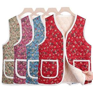 빅사이즈누빔조끼 R325L412 플라워로프누빔베스트 DG