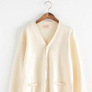 캐주얼 스쿨룩 니트 베이지 숏 가디건 기본 단체복