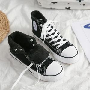 남녀공용 커플 하이 털안감 무지퍼셀 스니커즈 ZG419T