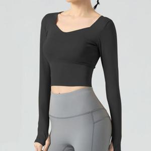OHS-TSS0212 크롭탑 요가 티셔츠