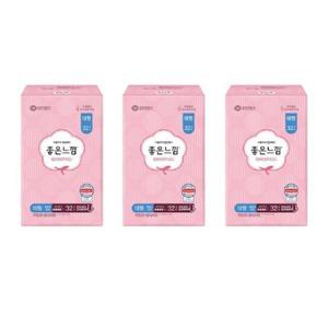 좋은느낌 생리대 오리지널 울트라슬림 대형 32매 X 3팩 편안한 부드러운 빠른 흡수력