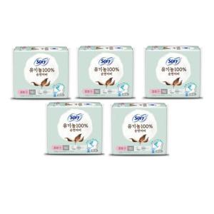 쏘피 유기농 100% 순면커버 생리대 중형 16P x 5팩