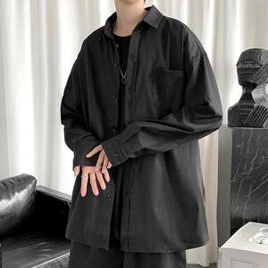 [더블디] 간절기 무채색 남성 무지 모던 긴팔 셔츠 INSUM107N